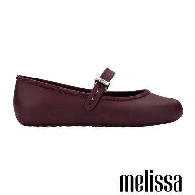 Melissa-圓頭素面瑪莉珍鞋-酒紅色
