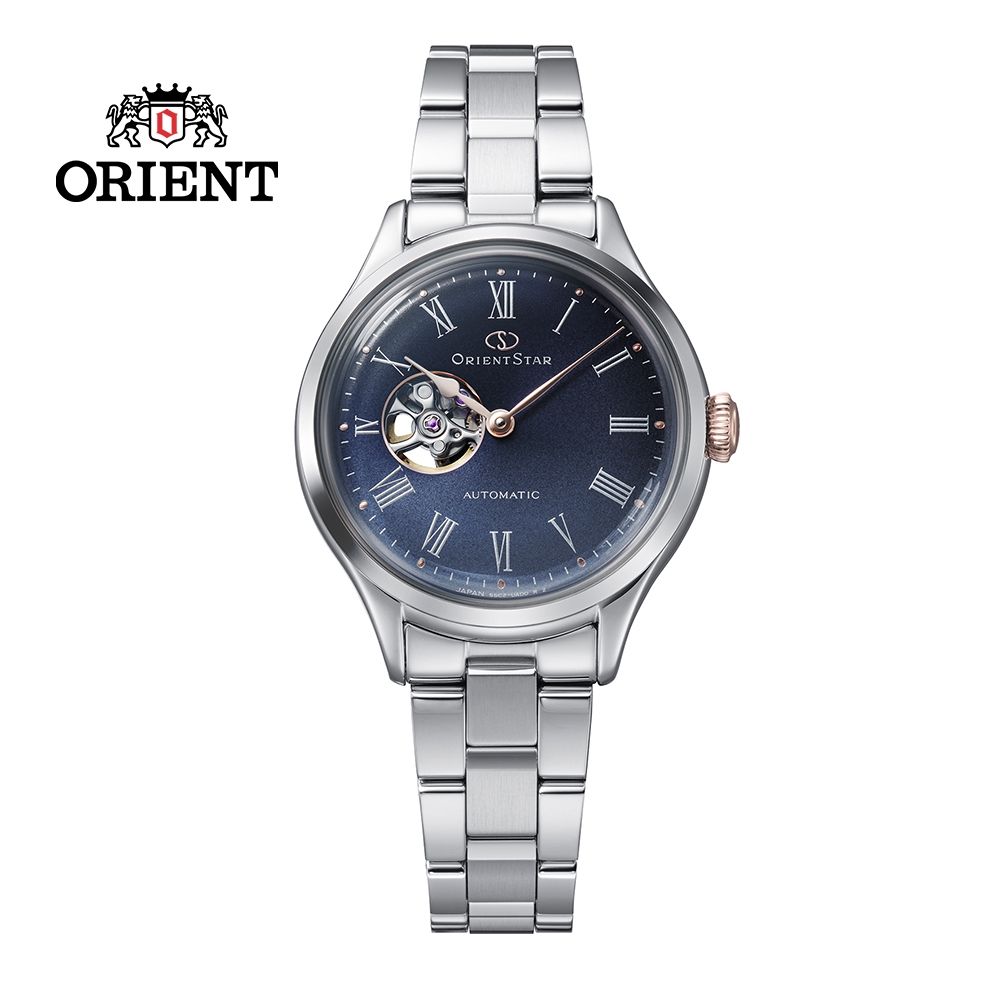 ORIENT STAR 東方之星 CLASSIC 系列 經典鏤空機械錶 全球限量款 灰藍色 RE-ND0022L -30.5mm