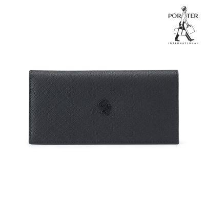 PORTER INTERNATIONAL - 線性質感度TRAVERSE真皮長夾 - 黑