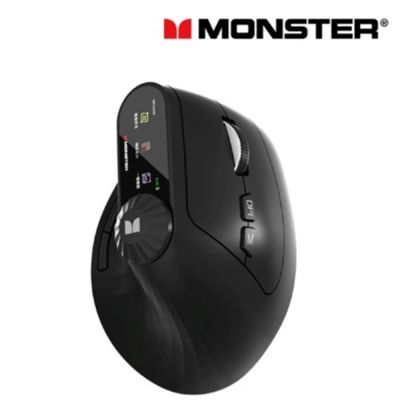Monster 魔聲 M2 MAX 垂直無線人體工學滑鼠 黑色（多功旋鈕／電子顯示）