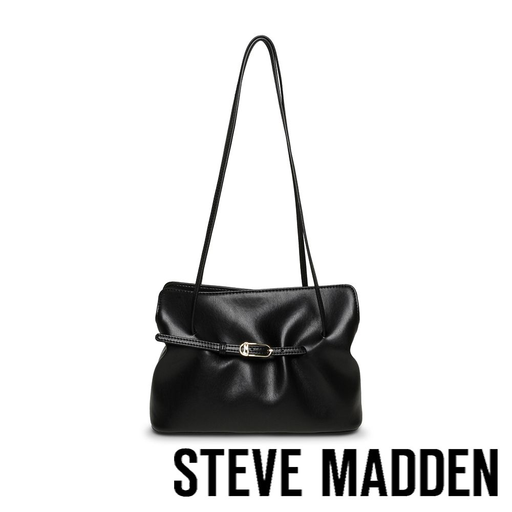 STEVE MADDEN-經典復古軟皮肩背包 BEVERMOR-黑色