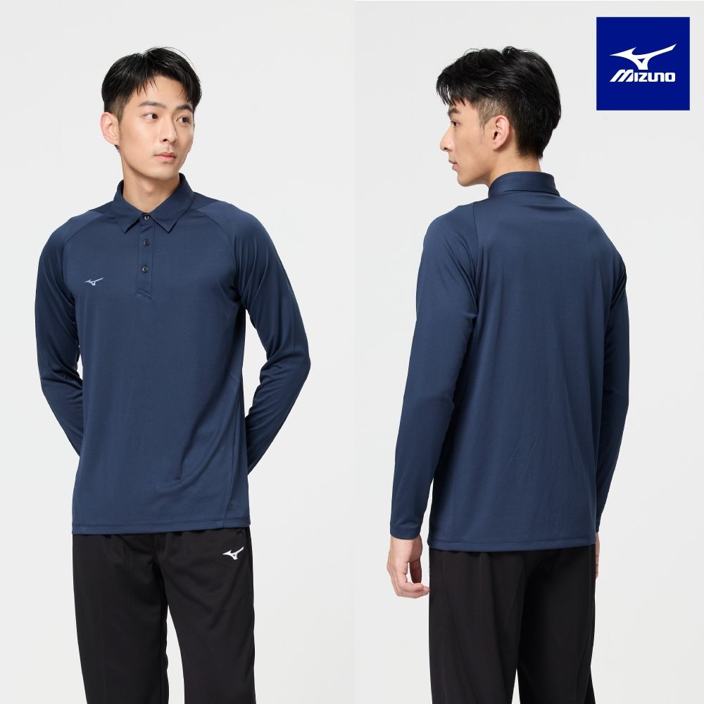 【MIZUNO 美津濃】網路獨家款 抗紫外線 長袖POLO衫 32TAB118XXL（任選一件） (D)