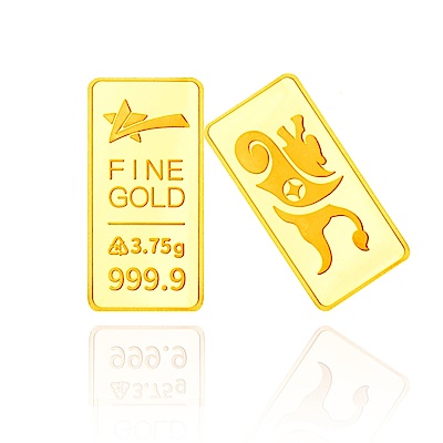 【童樂繪金飾】1台錢幸運貔貅luckystar黃金金塊金條(鎮宅、避邪、化煞、轉運、增財)