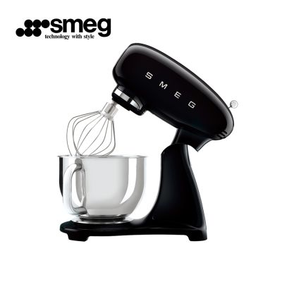 【SMEG】義大利復古美學全彩攪拌機-耀岩黑_SMF03BLUS (贈烘焙甜點食譜)