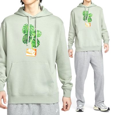 Nike As U Nsw Club Hdy Po Bb Mdrn 長袖 男款 綠色 印花 帽T HQ2968-370