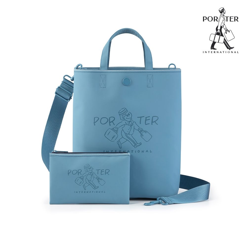 PORTER INTERNATIONAL - 歡快特調GAPPY托特包(附收納包) - 霧藍