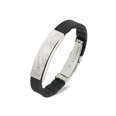 &MORE愛迪莫 大甲媽聯名 平安媽祖鈦鍺手環 (白鋼/玫瑰金)