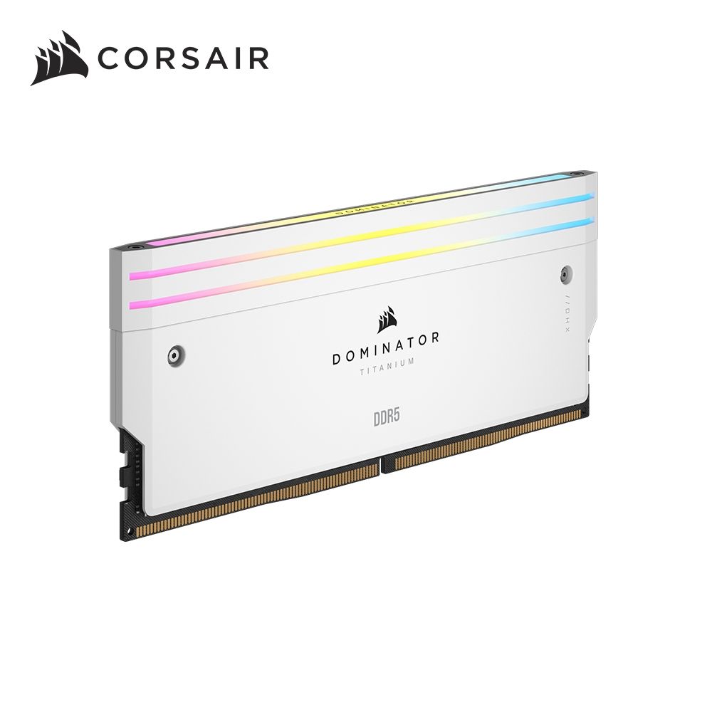 【CORSAIR 海盜船】Dominator Titanium RGB 白 64GB(32Gx2) DDR5-6000(CMP64GX5M2B6000Z30W)