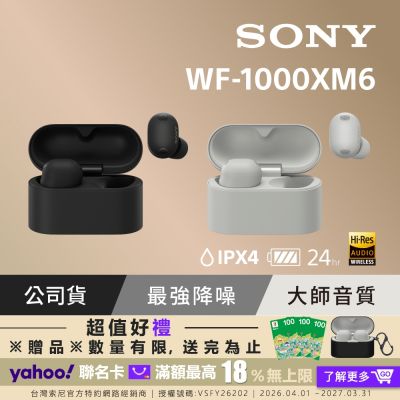 【Sony索尼】WF-1000XM6 旗艦真無線藍牙耳機 (公司貨 保固12+6個月)