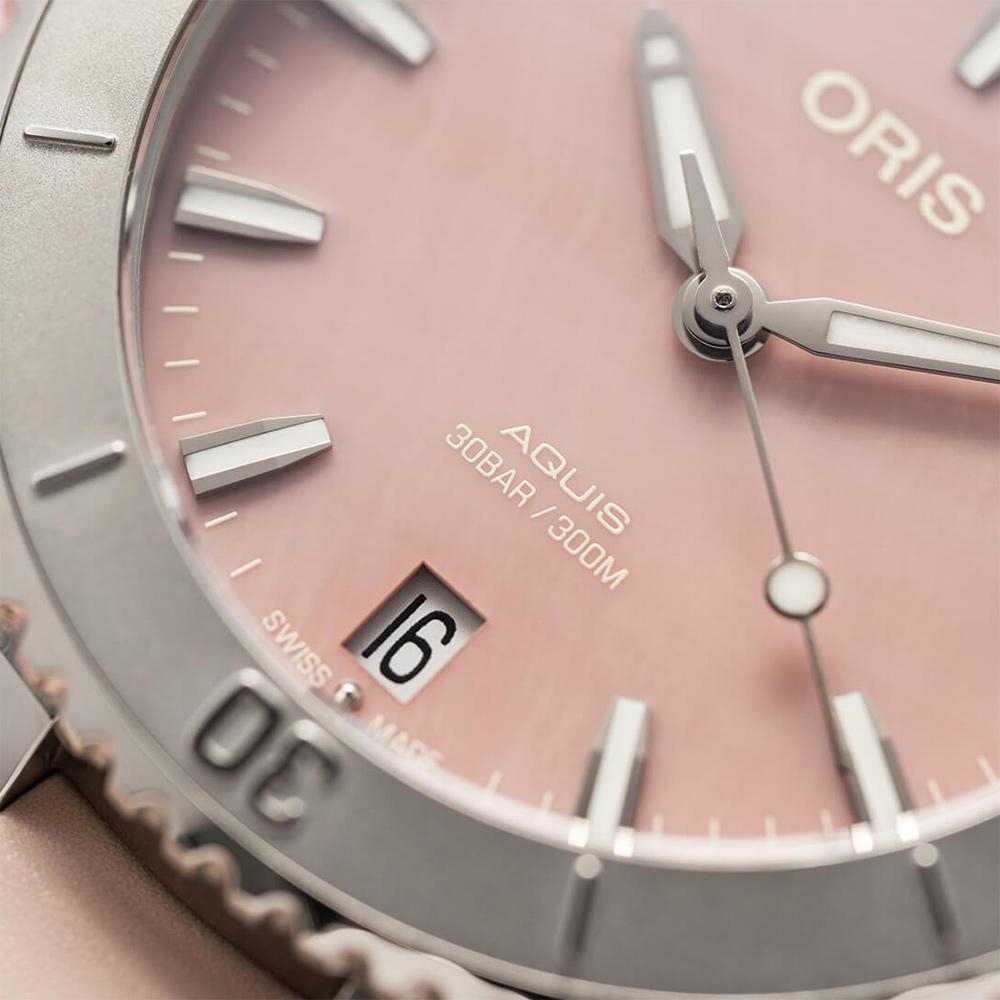 Oris 豪利時Aquis 日期潛水機械錶-36.5mm粉0173377704158-0741866FC