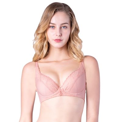 思薇爾 沁涼Bra系列B-F罩軟鋼圈蕾絲包覆內衣(肉桂膚)