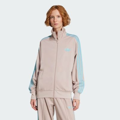 Adidas 愛迪達 Firebird Tt JX7864 女 立領外套 運動外套 休閒穿搭 米灰 水藍 亞版