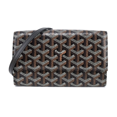 GOYARD Varenne 經典LOGO防水帆布翻蓋WOC斜背包-黑