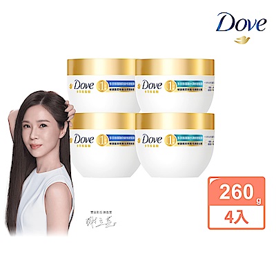 Dove多芬 小金碗女大推薦 胺基酸修護髮膜260g 4入 x JOGUMAN 手機背帶2入 (含贈品共6件組)