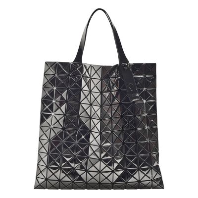 ISSEY MIYAKE 三宅一生BAOBAO亮面金屬幾何10X10手提/托特包(金屬銀黑色)