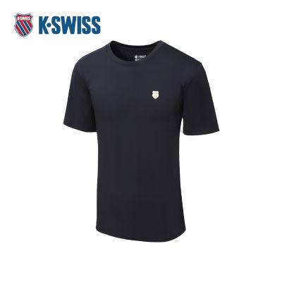 K-SWISS 涼感T恤 26SS PF TEE 17 M 短上衣 男短袖上衣 黑色 1013698-008