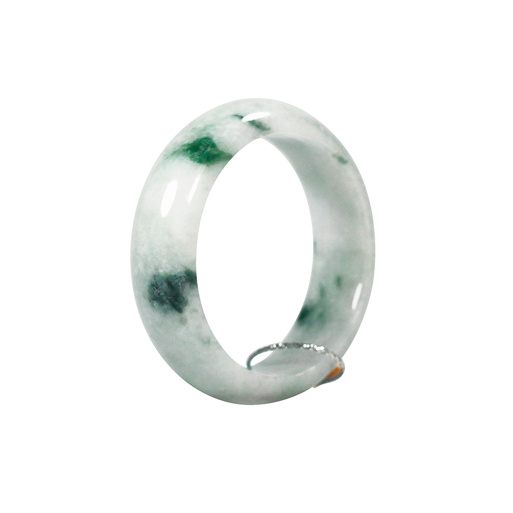 漢石齋】天然A貨白底青飄花翡翠寶寶鐲(手圍40.5mm/版寬14mm) | 漢石齋