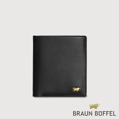 【BRAUN BUFFEL 德國小金牛】台灣總代理 新遊牧族-TW 6卡直立短夾-黑色/BF380-306-BK