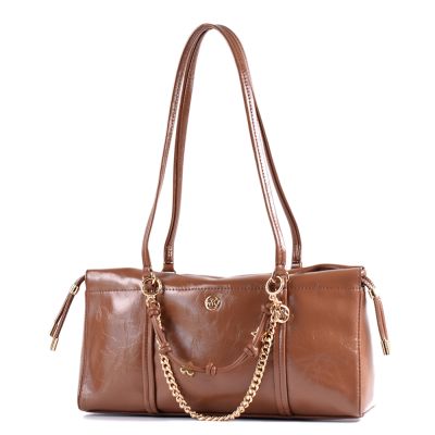MICHAEL KORS Matilda 磁吸釦抽繩肩背包-焦糖色/小