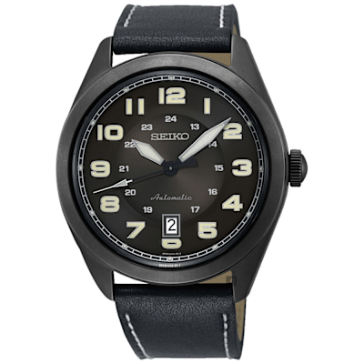 SEIKO 精工 飛行時代機械手錶 情人節禮物-黑/44mm (4R35-02W0SD)