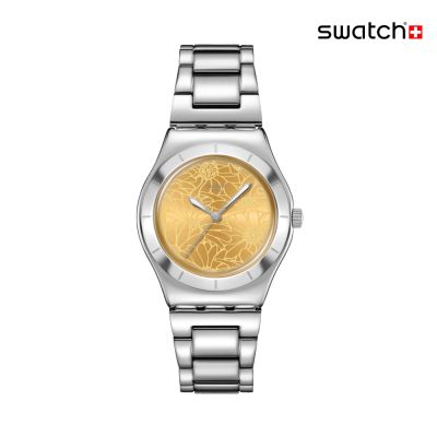 Swatch PETAL SWIRL 金屬手錶/女錶/瑞士製造 YLS236G (33mm)