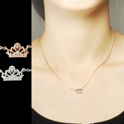 山本美樹 Princess 鏤空皇冠奧地利水晶項鍊(MIT)