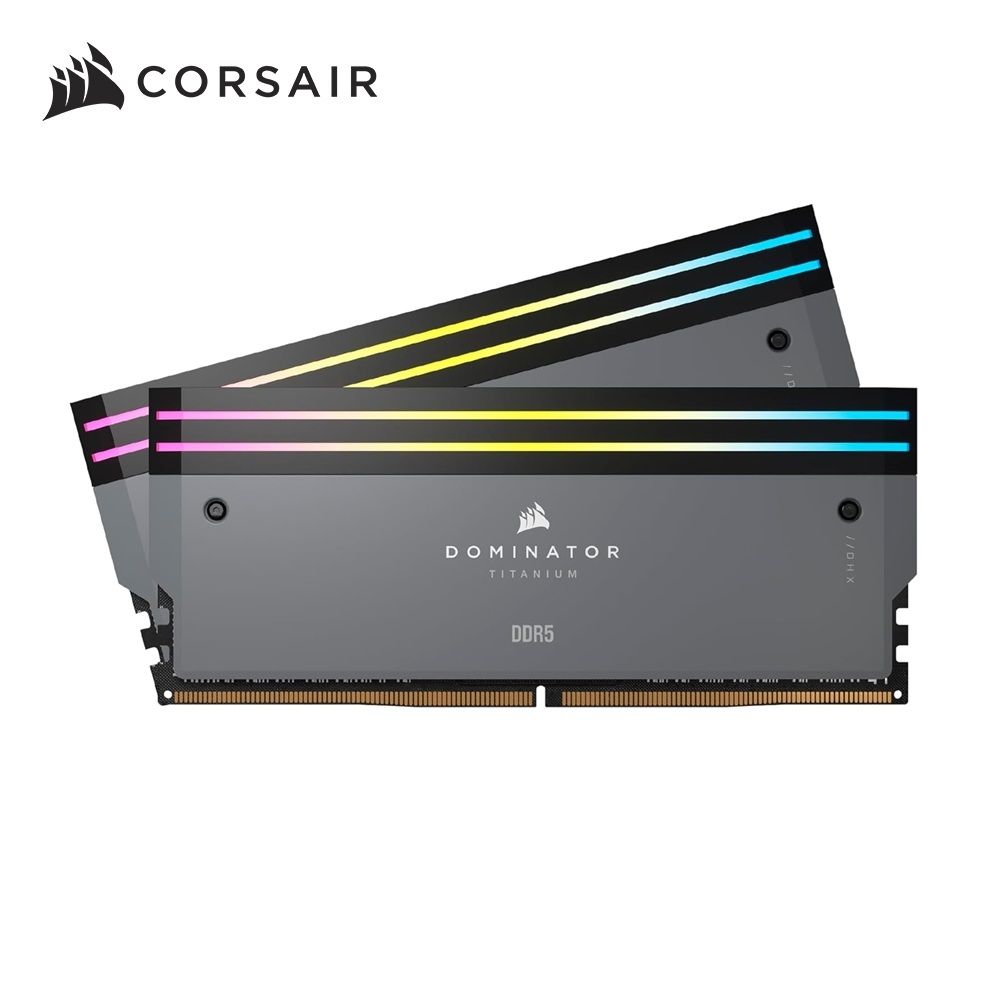 【CORSAIR 海盜船】Dominator Titanium RGB 灰 64GB(32Gx2) DDR5-6000(CMP64GX5M2B6000Z30)