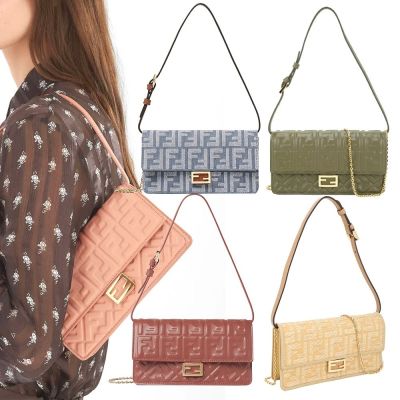 FENDI 芬迪 Baguette 暢貨出清 專櫃$55,200 翻蓋鍊帶兩用包-多款可選