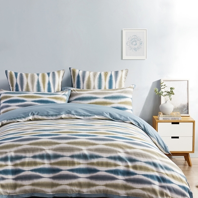 SCION寢具 烏蘇庫 藍 精梳棉 加大 雙人四件式 床包組