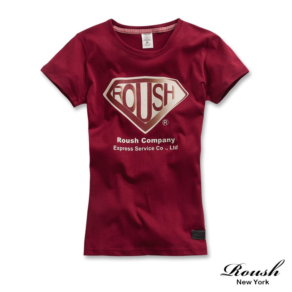 Roush 女生ROUSH超人logo柔棉短TEE(2611006) (暗紅)