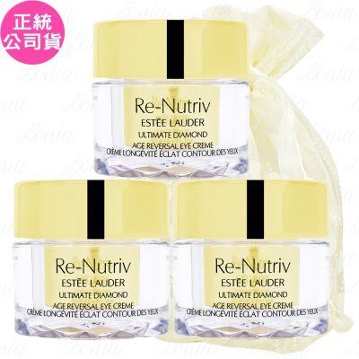 EsteeLauder雅詩蘭黛 ESTEE LAUDER 雅詩蘭黛 白金級黑鑽松露逆時眼霜(5ml)*3旅行袋組(公司貨)