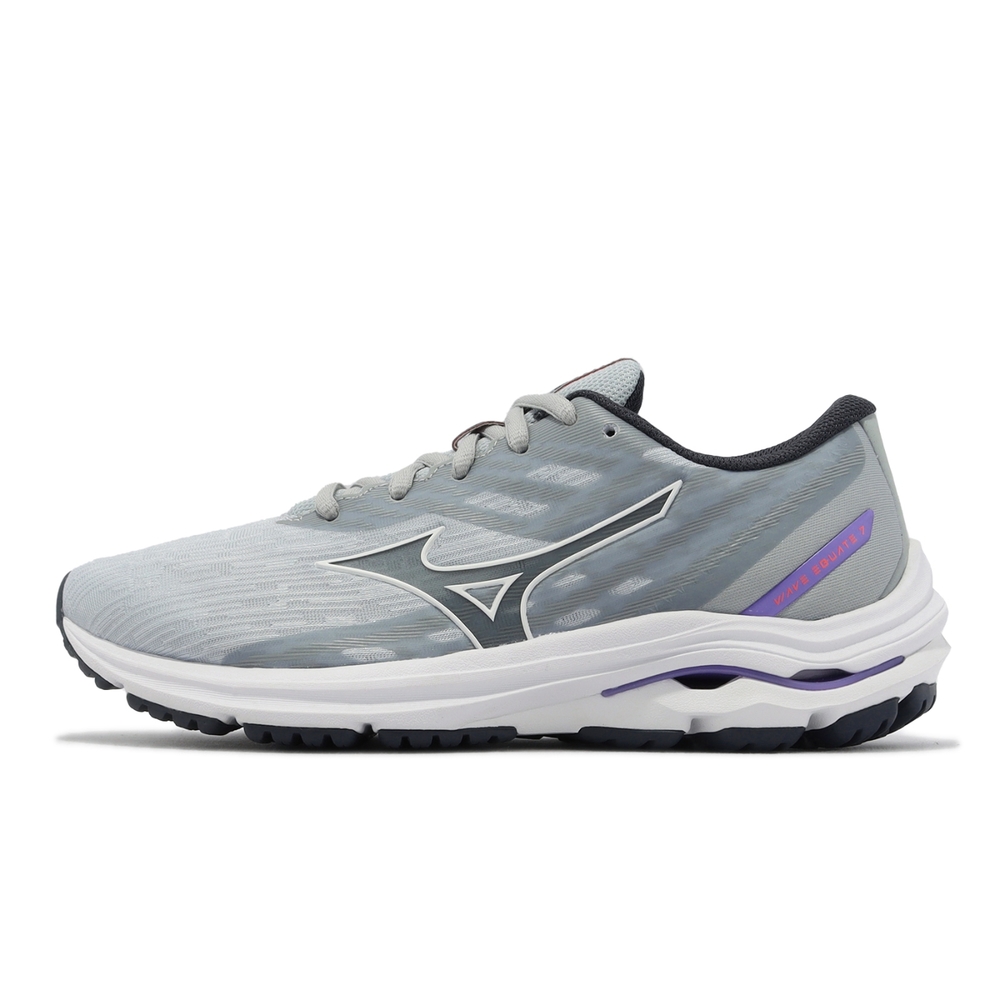 Mizuno 慢跑鞋Wave Equate 7 女鞋灰紫緩衝運動鞋美津濃J1GD2348