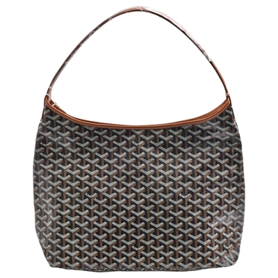 GOYARD 經典HOBO BAG系列印花防水帆布單肩背購物包(黑/棕色)