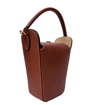 LONGCHAMP Épure皮革手提斜背爆米花包(棕色)