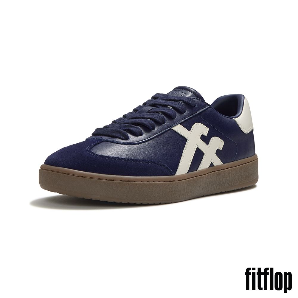 【FitFlop】THE DASH FF 皮革 T 字形運動鞋-女(午夜藍/都會白) (午夜藍/都會白)