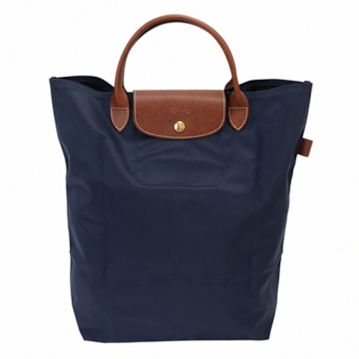 LONGCHAMP  LE PLIAGE 尼龍直式手提包(海軍藍)大款