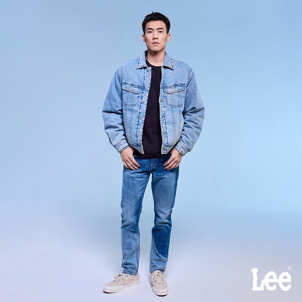 Lee 男款 705 中腰標準小直筒牛仔褲 中淺藍洗水｜101+