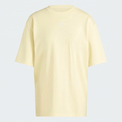 adidas 愛迪達 短袖上衣 女 運動 三葉草 ESS BOYFR TEE 黃 IY7329