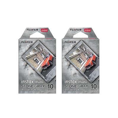 富士 instax mini STONE GRAY 岩石灰底片 2盒 (2入共20張)