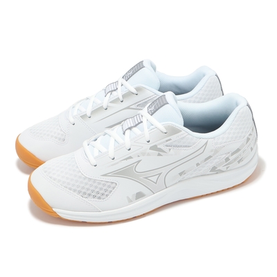 Mizuno 羽球鞋 Sky Blaster 4 男鞋 女鞋 寬楦 白 銀 止滑 室內運動 羽排鞋 美津濃 71GA2533-10