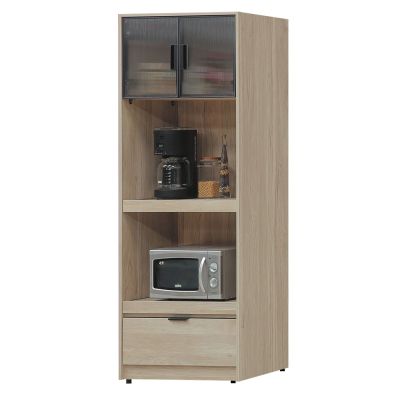 文創集 畢克2.5尺二門拉盤鋁框電器櫃/高餐櫃-76x40x185cm免組