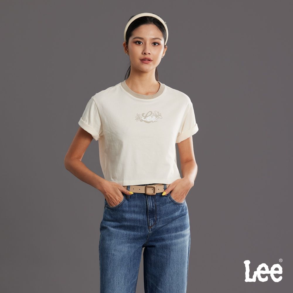 Lee 女款 428 舒適高腰直筒牛仔褲 中藍洗水 LB617146861