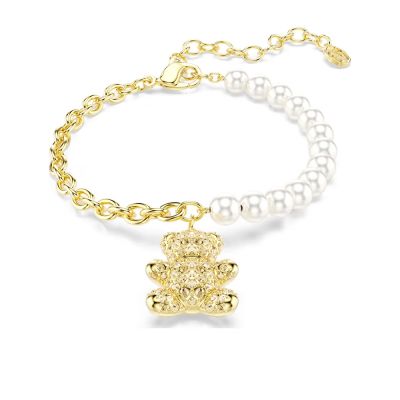 SWAROVSKI 施華洛世奇 Idyllia 泰迪熊水晶珍珠手鍊 寵愛媽媽 送禮推薦 5737622