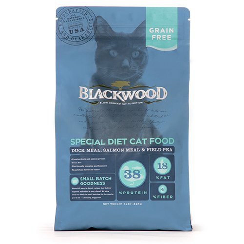 BLACKWOOD柏萊富 -4LB/1.82KG 天然寵糧特調無穀全齡貓配方(鴨肉+鮭魚+豌豆)
