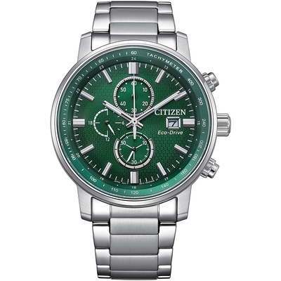 CITIZEN 星辰 光動能計時手錶-綠43mm CA0840-87X