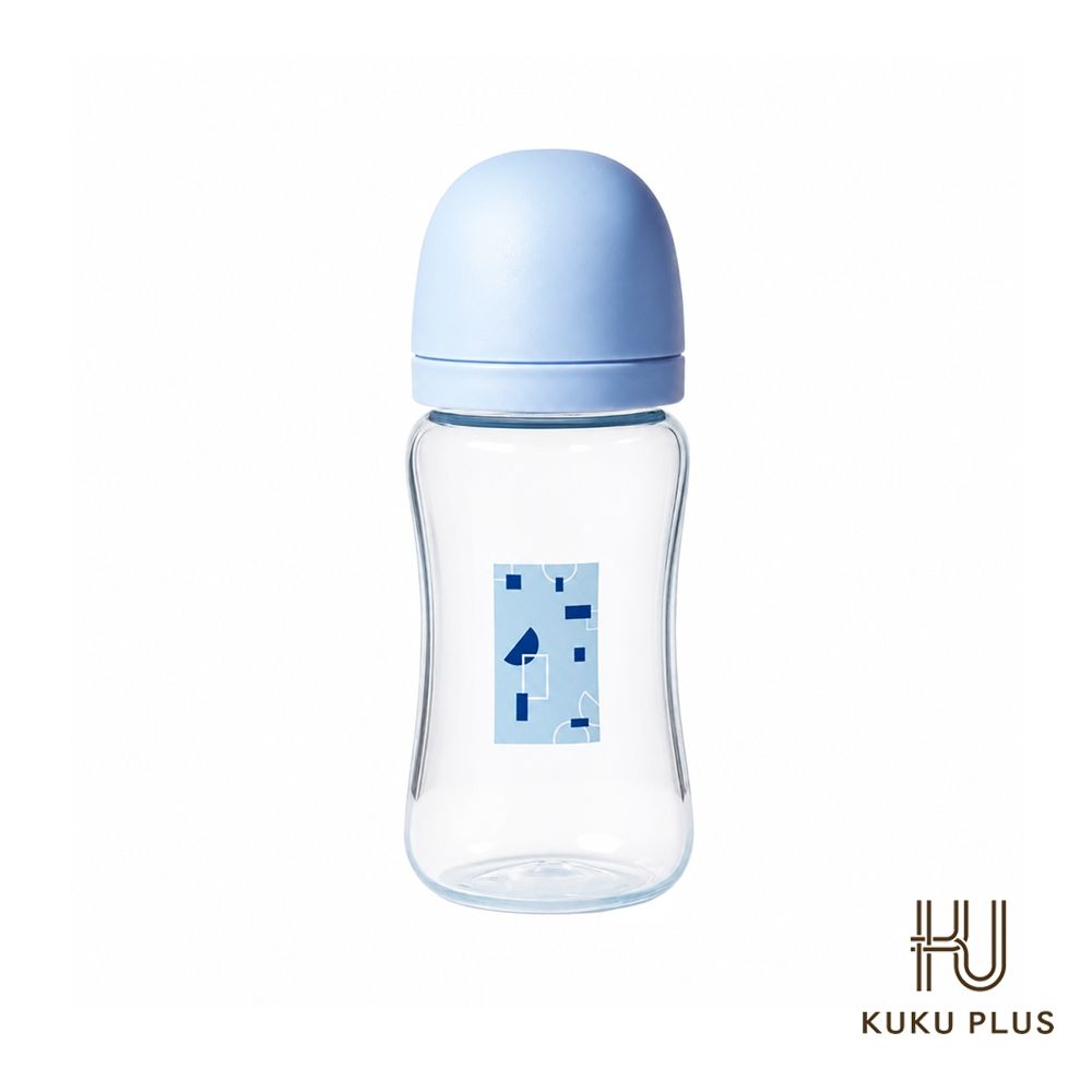 酷咕鴨 KUKU PLUS印記寬口PP奶瓶300ml (晨曦藍)