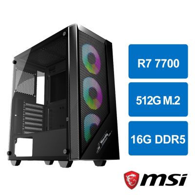 微星B650平台[虛幻戰士]R7 7700 MPK/16G/512G M2