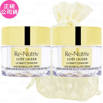 EsteeLauder雅詩蘭黛 ESTEE LAUDER 雅詩蘭黛 白金級黑鑽松露逆時眼霜(5ml)*2旅行袋組(公司貨)