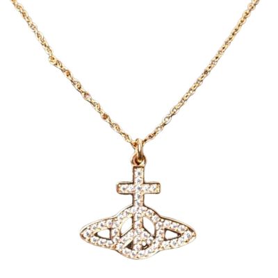 VIVIENNE WESTWOOD PEACE ORB 和平行星吊墜鍊式項鍊(金)