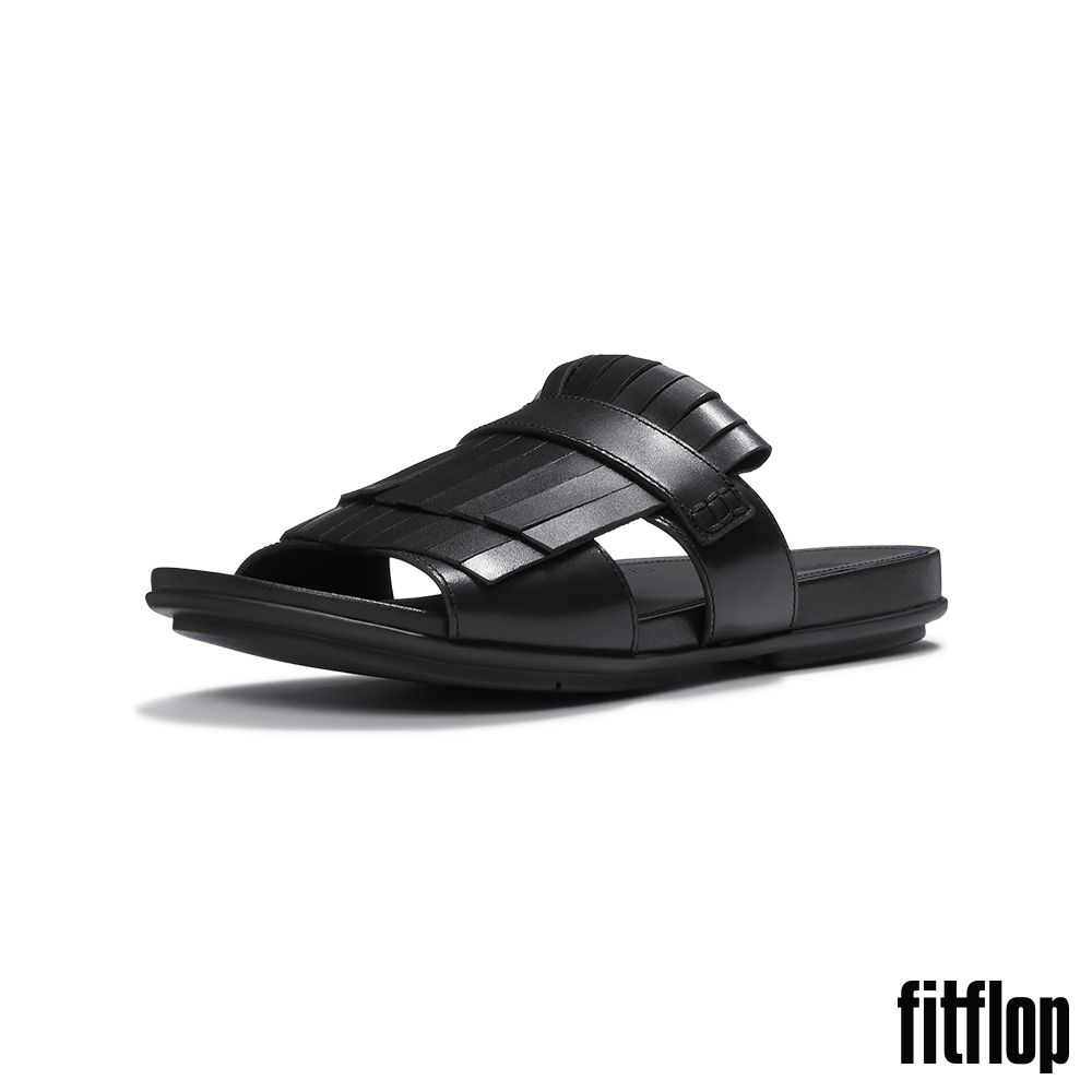 【FitFlop】GRACIE 流蘇 H 型涼鞋-女(黑色) (黑色)